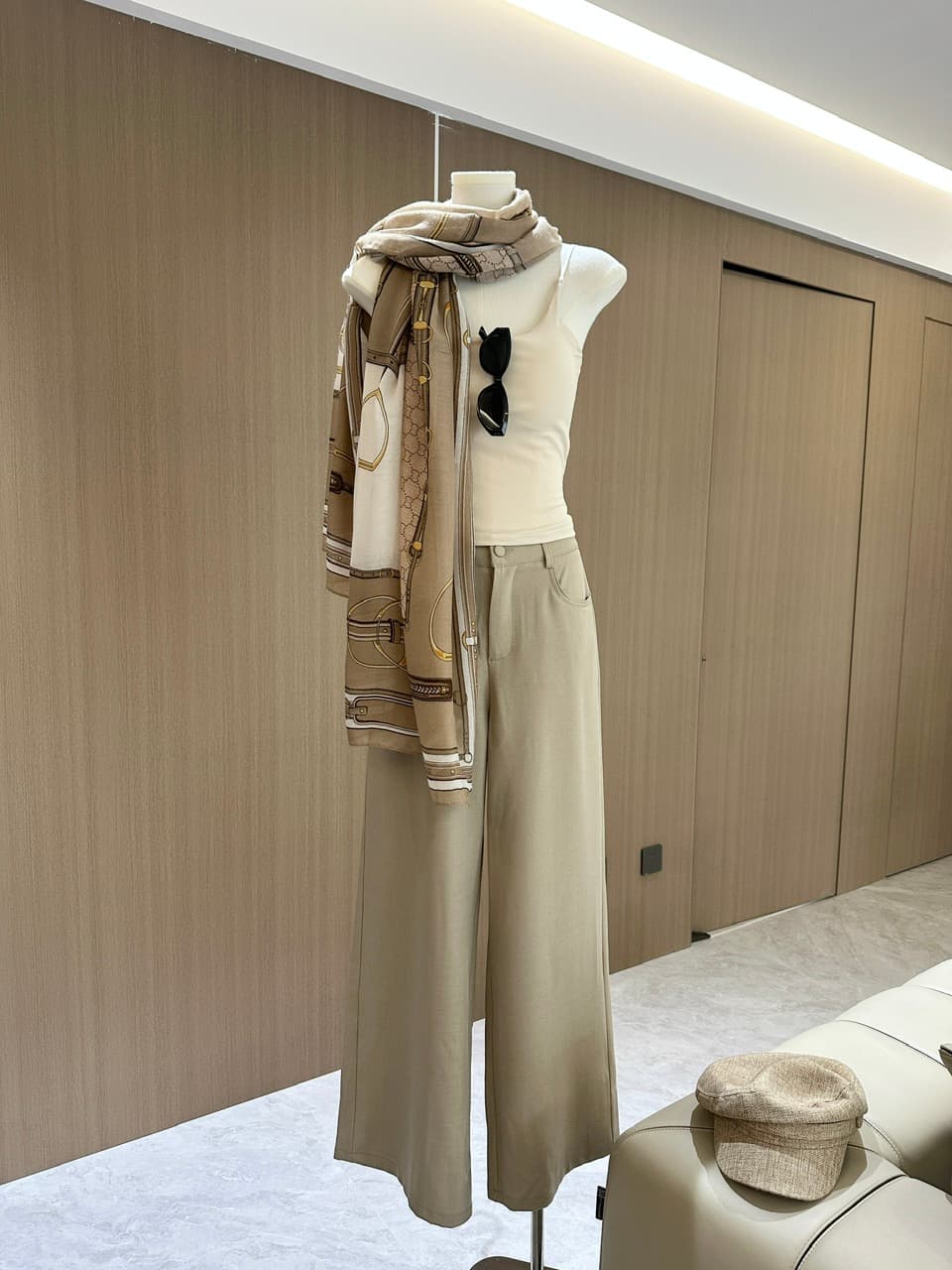 damin 레이디 체인 직사각형 얇은 스타일 거즈 스카프 면 린넨 다용도 롱 코트 거즈 스카프 숄 세트 상세 이미지 22