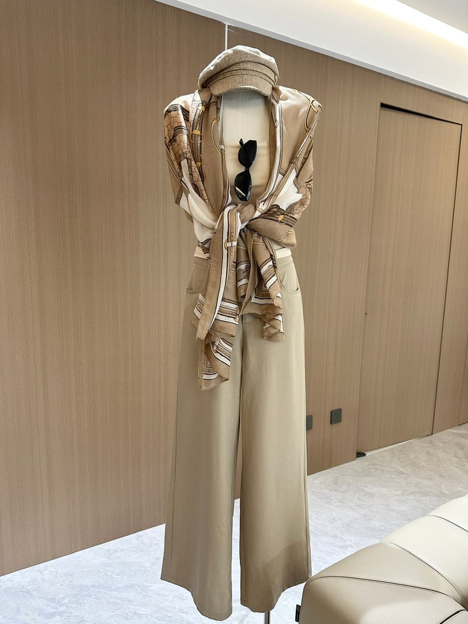 damin 레이디 체인 직사각형 얇은 스타일 거즈 스카프 면 린넨 다용도 롱 코트 거즈 스카프 숄 세트 상세 이미지 24