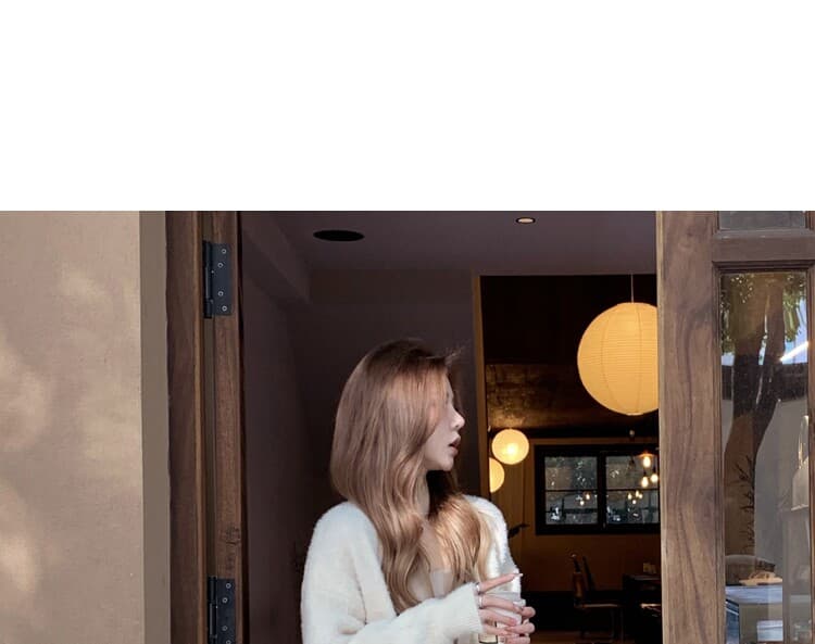주 대 큰 부드러움 찹쌀 느긋한 밍크 플리스 스웨터 여성 코트 가을 겨울 루즈핏 두꺼운 부드러운 우유 fufu 니트 오픈 가디건 상세 이미지 4