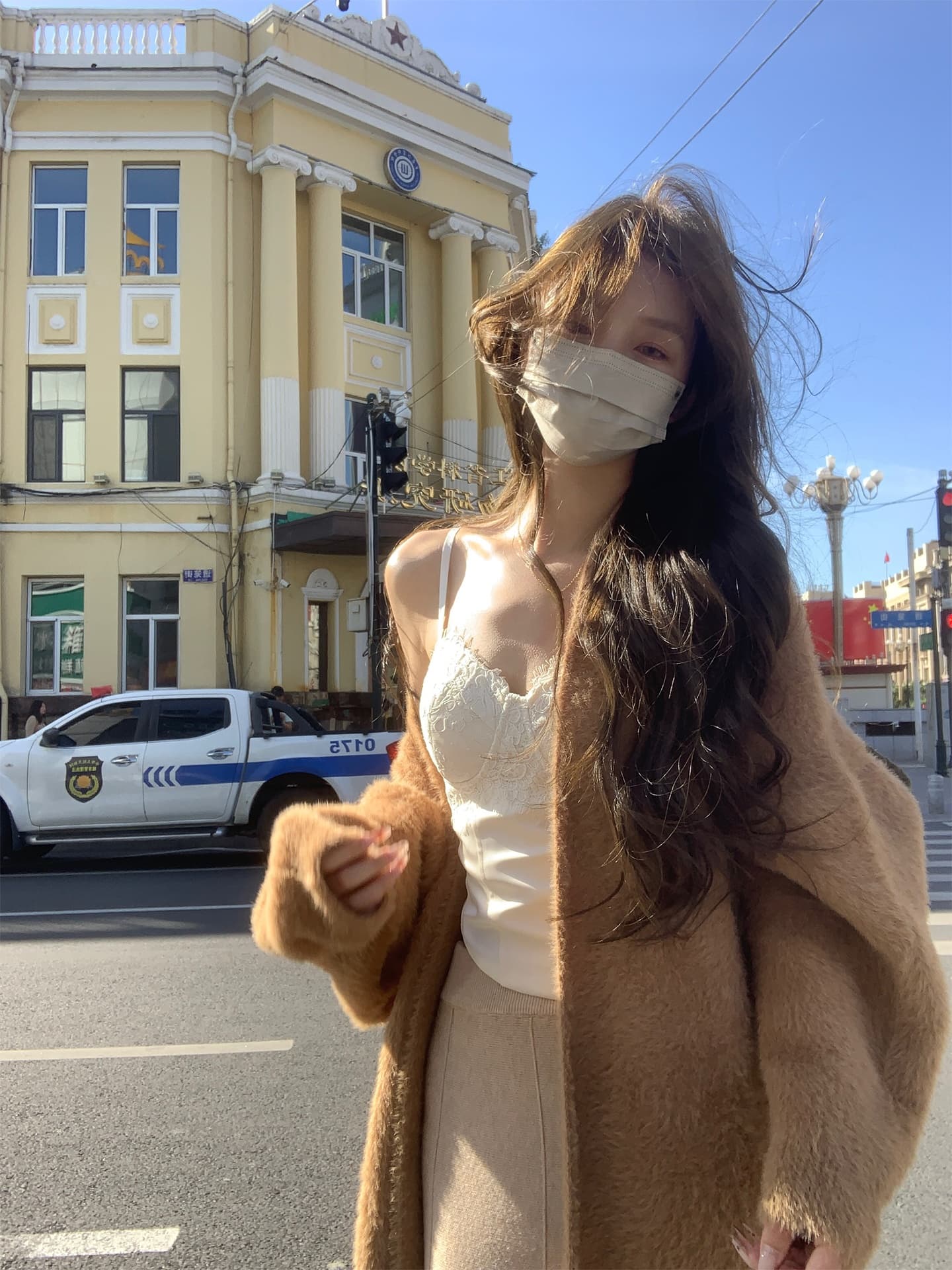xxiiuu 새로운 레이스 생선뼈 슬립 켜기 옷 가방 코어 실 니트 인어 꼬리 스커트 수달 털 오픈 가디건 세 조각 세트 이미지 3
