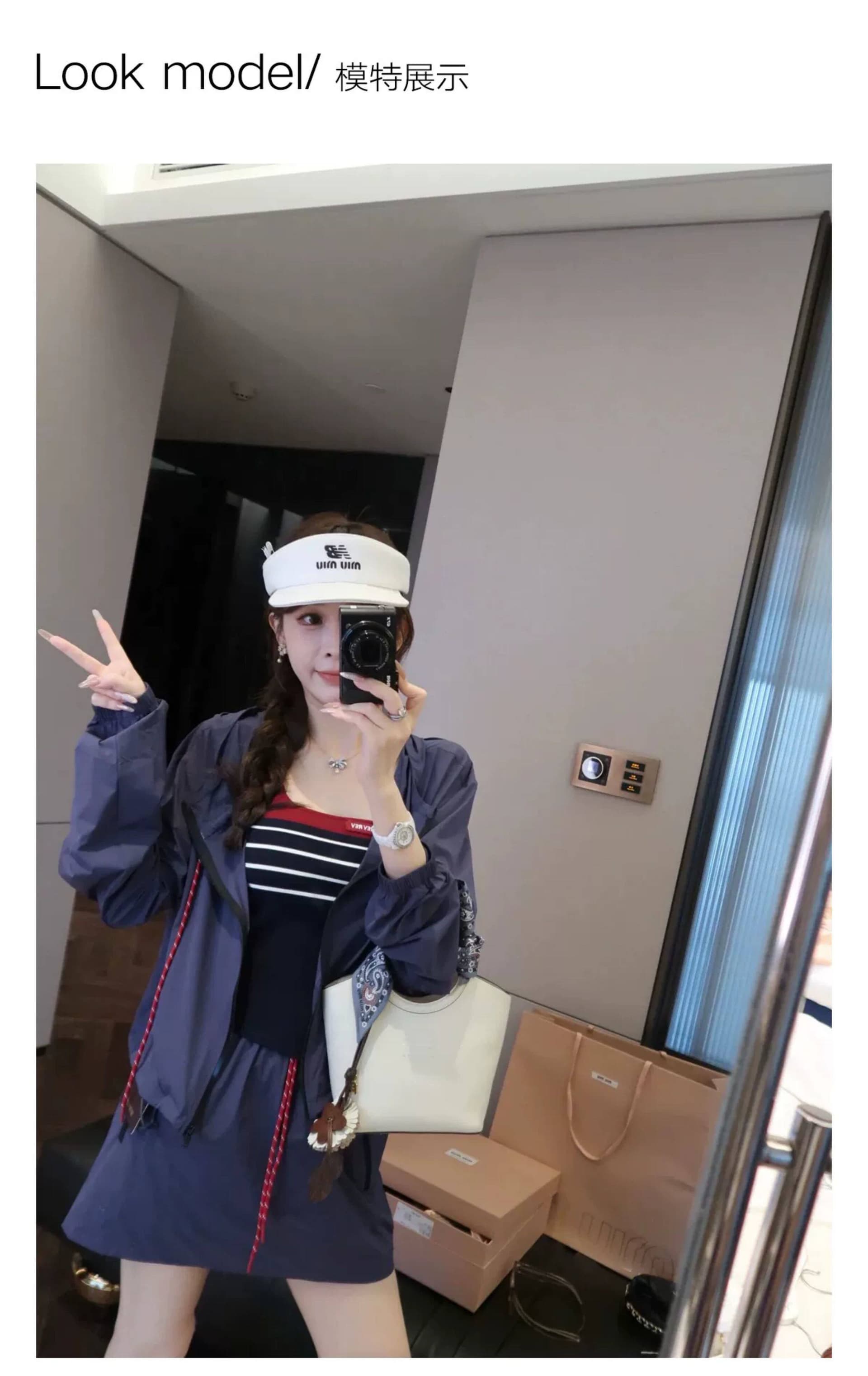 수영하다 사슴 사슴 패션 후드 자외선 차단 의류 캐주얼 스포츠 슈트 여성 여름 반신 치마바지 투피스 세트 상세 이미지 1