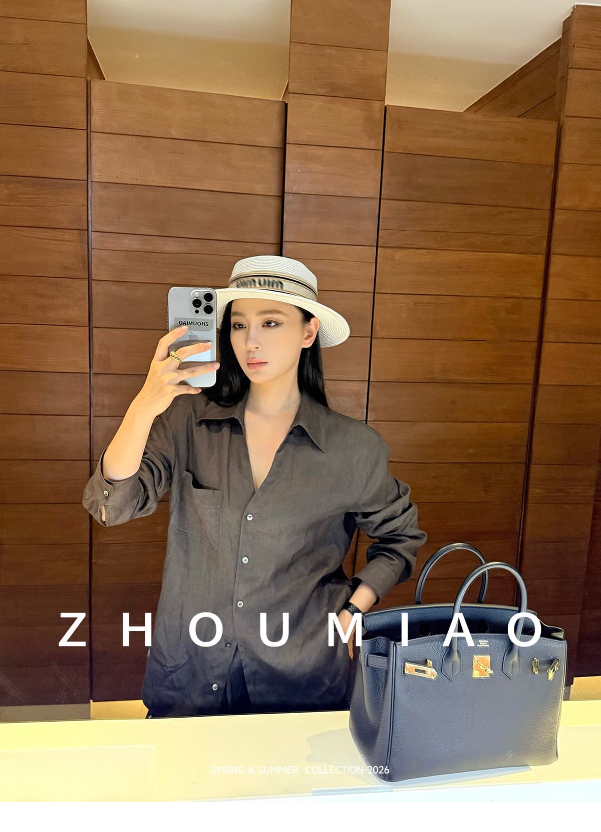 주 淼 zhoumiao 오래된 돈 영구하다 럭셔리 라이 경기 서울 넓은 다리 슬랙스 아마 셔츠 세트 여성 상세 이미지 4