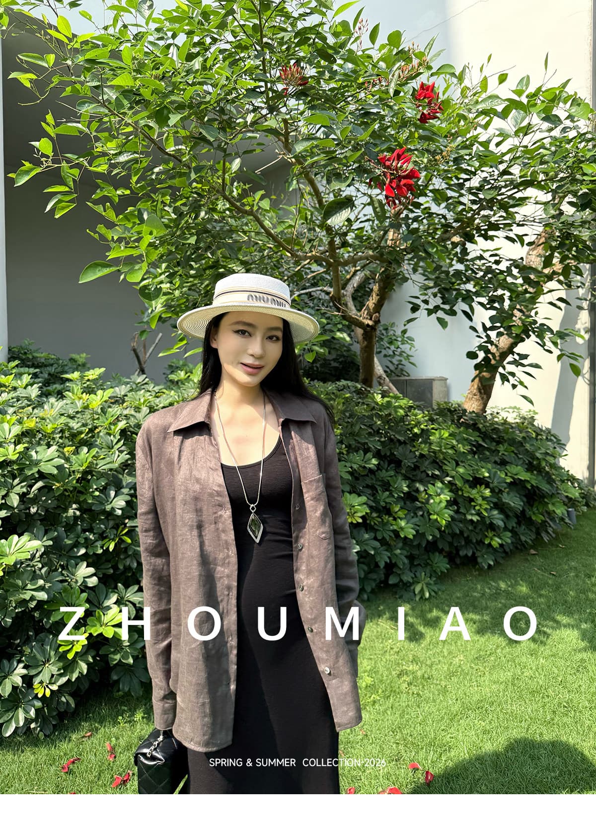 주 淼 zhoumiao 오래된 돈 영구하다 럭셔리 라이 경기 서울 넓은 다리 슬랙스 아마 셔츠 세트 여성 상세 이미지 14