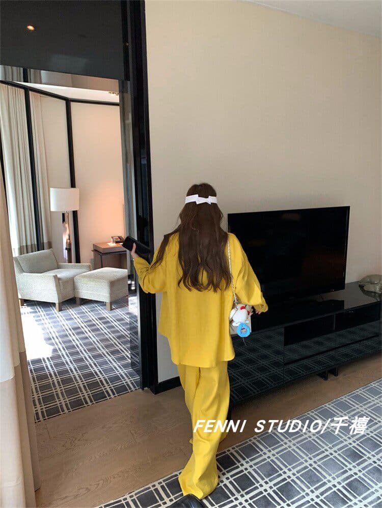 fenni studio 천년기 오리지널 주간 실크 아마 셔츠 세트 긴팔 자외선 차단 맨위 캐주얼 바지 긴 바지 상세 이미지 12