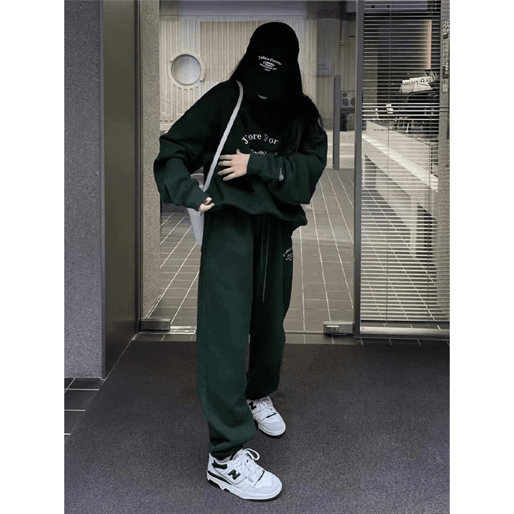 새로운 2026 서비스 세트 여성 봄 가을 새로운 루즈핏 슬림해 보이는 패션 후드티 캐주얼 투피스 세트 이미지 2