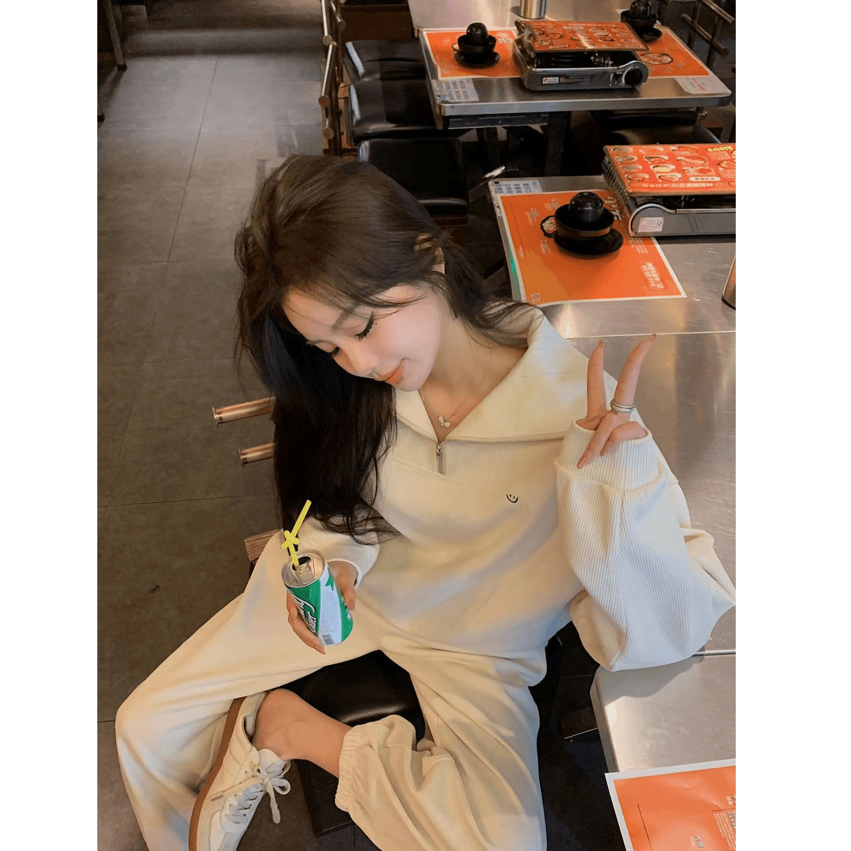 캐주얼 스포츠 슈트 여성 가을 한국 스타일 학생 루즈핏 슬림해 보이는 패션 후드티 러닝 서비스 투피스 세트 트렌디 상세 이미지 3