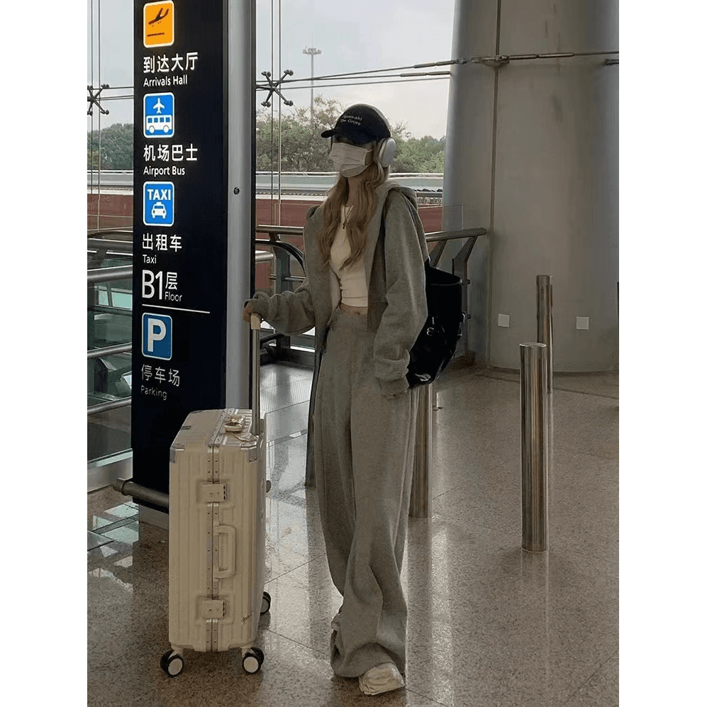 2026 새로운 캐주얼 운동복 세트 여성 가을 겨울 루즈핏 패션 후드티 있음 털이 있는 그리고 추가되지 않음 플러시