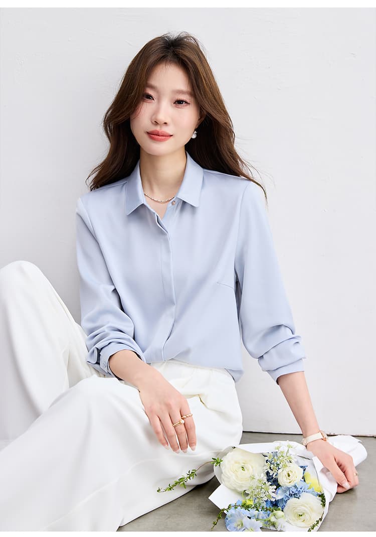 실사 고급 센스 경력 출퇴근 흰 셔츠 여성 긴 소매 2026 가을 새로운 다용도 품격 경력 셔츠 상세 이미지 19