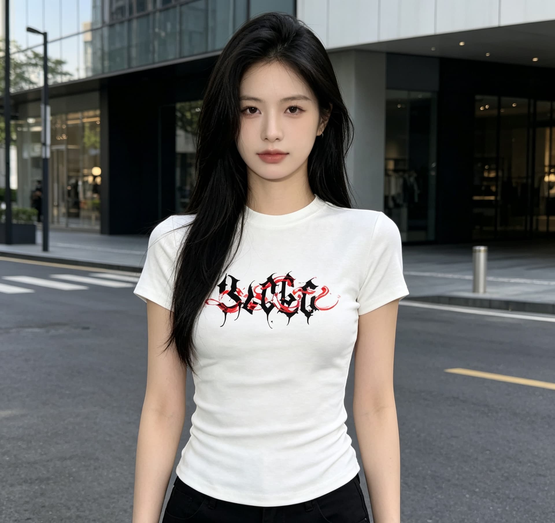 2026 핫걸 허리 수축 타이트 반팔 티셔츠 여름 아메리칸 알파벳 몸매 가꾸기 슬림해 보이는 쇼트 스타일 긍정적 인 어깨 의류 여성
