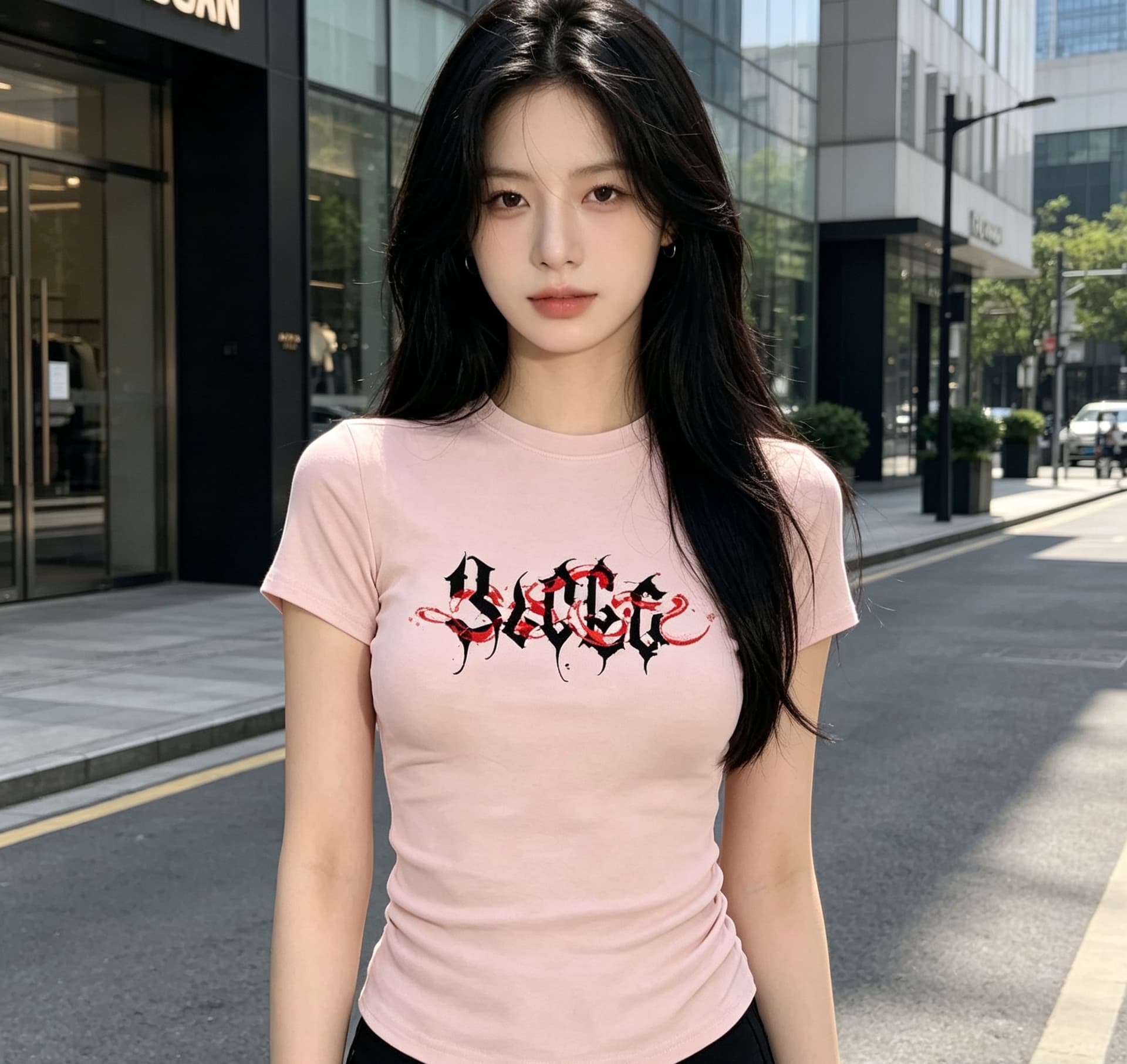 2026 핫걸 허리 수축 타이트 반팔 티셔츠 여름 아메리칸 알파벳 몸매 가꾸기 슬림해 보이는 쇼트 스타일 긍정적 인 어깨 의류 여성 이미지 2