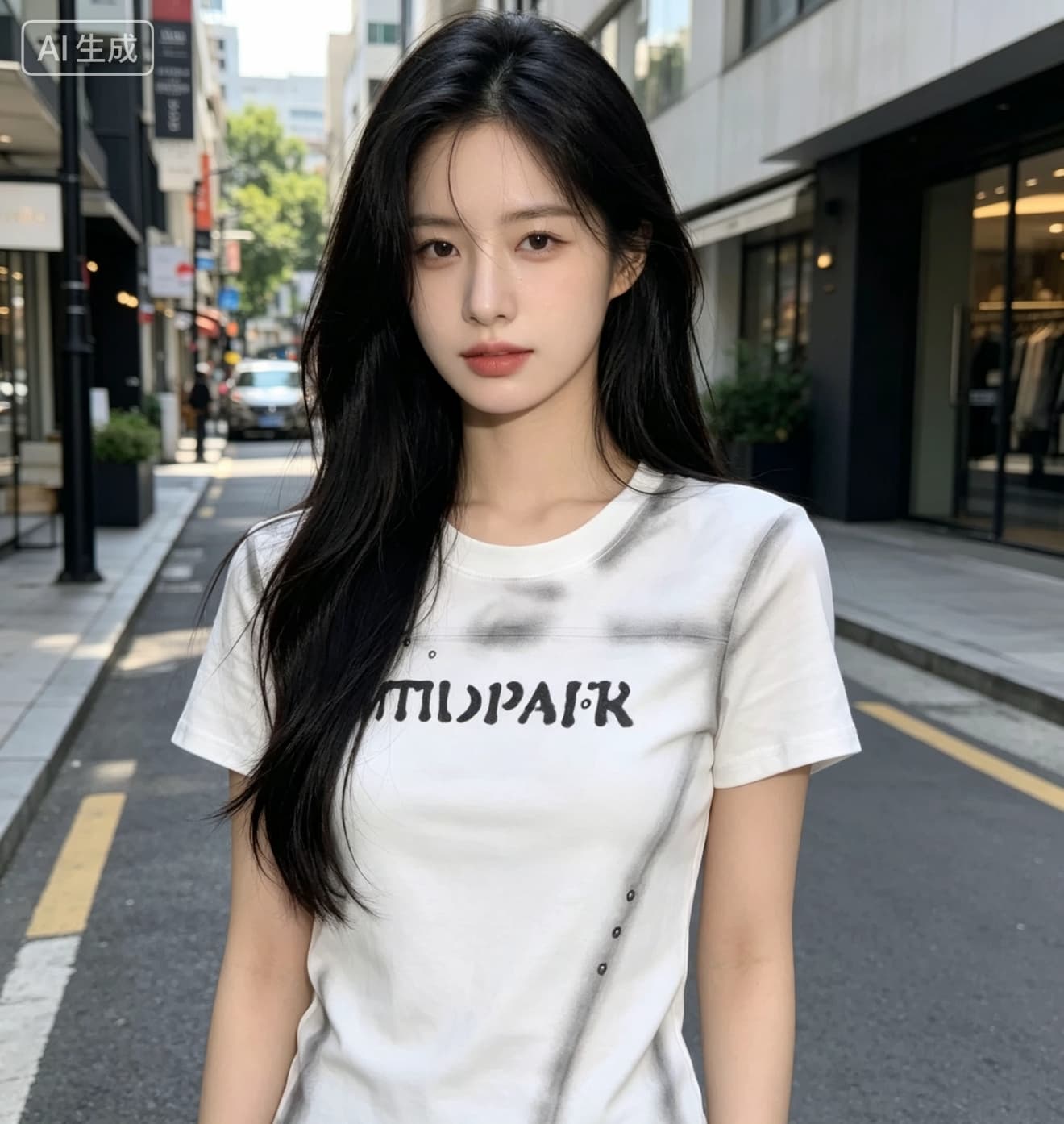 아메리칸 디자인 센스 비즈 박기 알파벳 프린트 반팔 티셔츠 여성 2026 여름 새로운 쇼트 스타일 동정 라운드 넥 맨위 상세 이미지 4