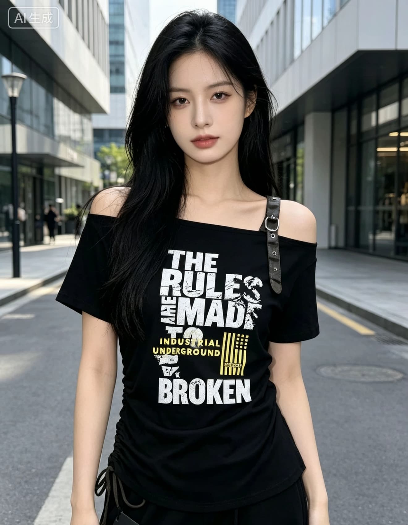 보트넥 이슬 비스듬한 어깨 반팔 티셔츠 몸매 가꾸기 작은 셔츠 여성 2026 여름 새로운 특별 아름다운 꼬집기 허리 짧은 맨위 상세 이미지 2