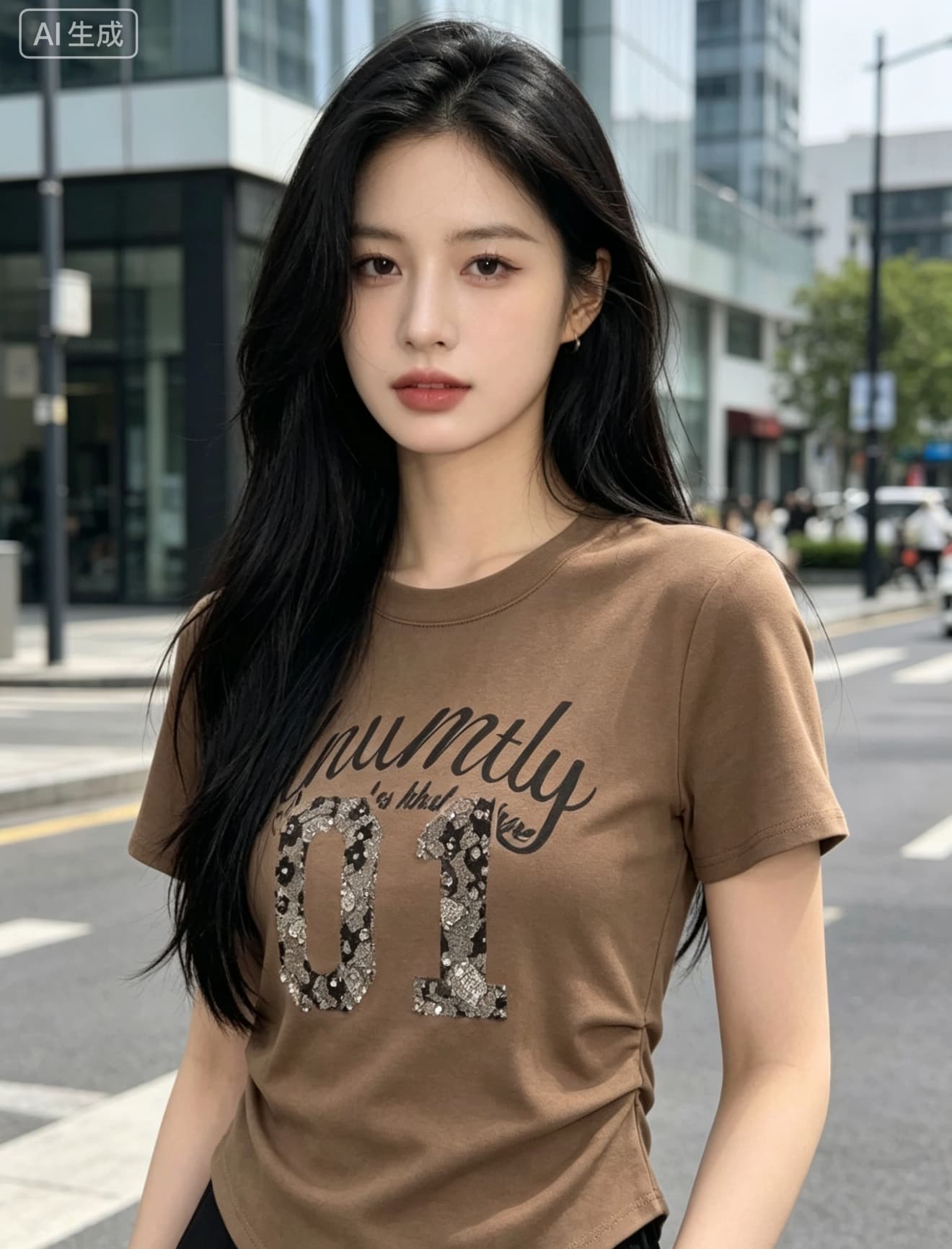 여름 새로운 아메리칸 핫걸 패치워크 쇼트 스타일 맨위 여성 몸매 가꾸기 슬림해 보이는 긍정적 인 어깨 반팔 티셔츠 ins 상세 이미지 3