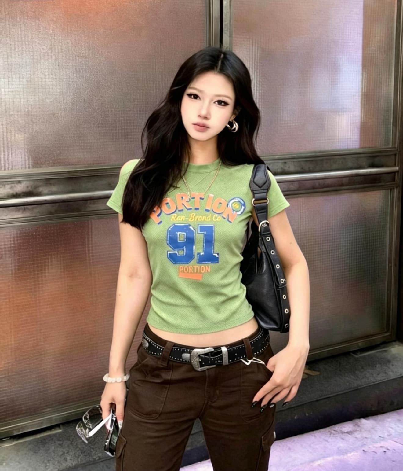 열세 개 2026 아메리칸 레트로 라운드 넥 알파벳 프린트 워시 물 마 오래된 몸매 가꾸기 슬림해 보이는 반팔 티셔츠 여성 셔츠 상세 이미지 2