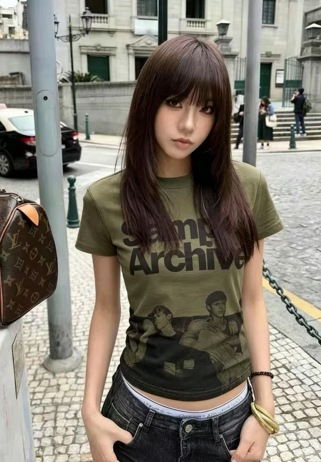 한 부서 미니멀리즘 알파벳 프린트 반팔 티셔츠 여성 여름 몸매 가꾸기 패션 품격 트렌드 다용도 맨위 상세 이미지 6