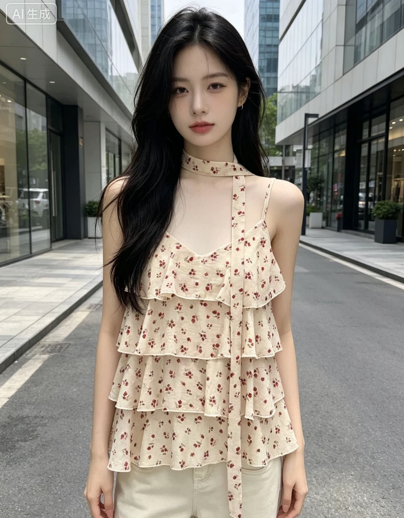 한 부서 숙녀 바람 도트 무늬 케이크 캐미솔 여름 새로운 계층의 감각 슬림해 보이는 다용도 달콤함 리본 맨위 이미지 3
