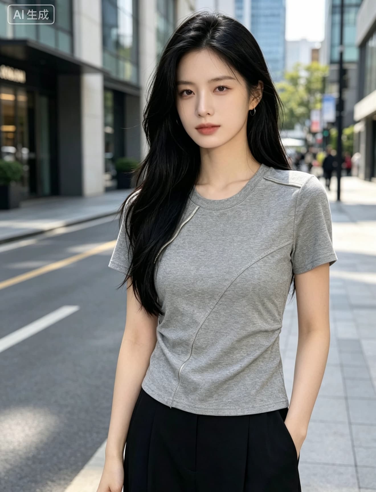 2026 년 열세 개 무거운 작업 새로운 핫걸 다용도 무거운 작업 슬림해 보이는 반팔 티셔츠 짧은 맨위 상세 이미지 2