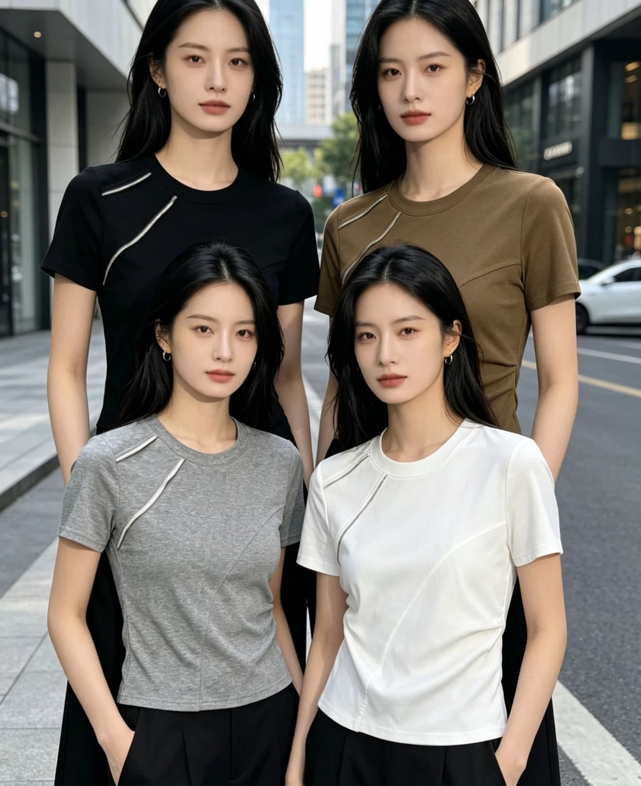 2026 년 열세 개 무거운 작업 새로운 핫걸 다용도 무거운 작업 슬림해 보이는 반팔 티셔츠 짧은 맨위 상세 이미지 3