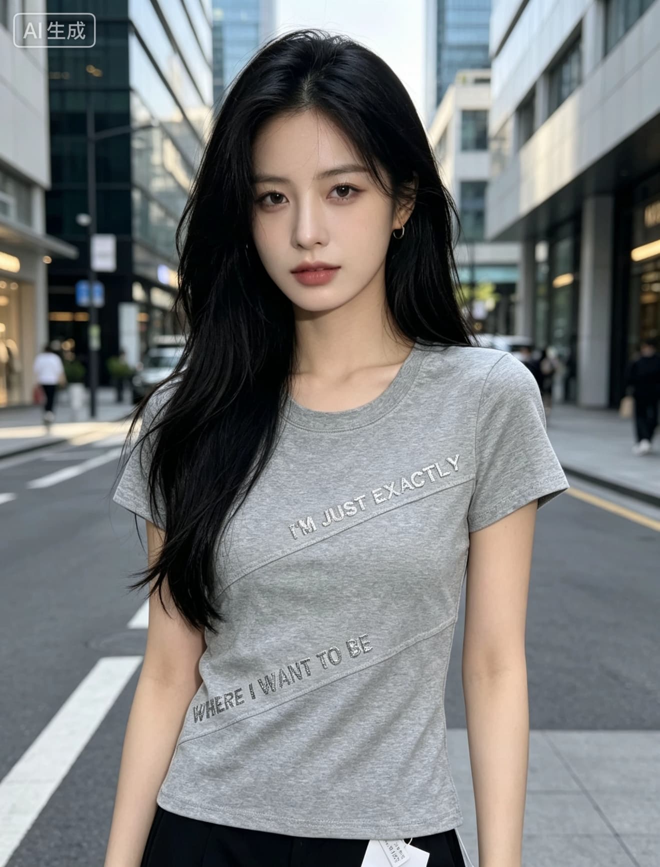패션 미니멀리즘 알파벳 프린트 반팔 몸매 가꾸기 맨위 트렌디 2026 여름 새로운 쇼트 스타일 캐주얼 다용도 티셔츠 여성 이미지 3