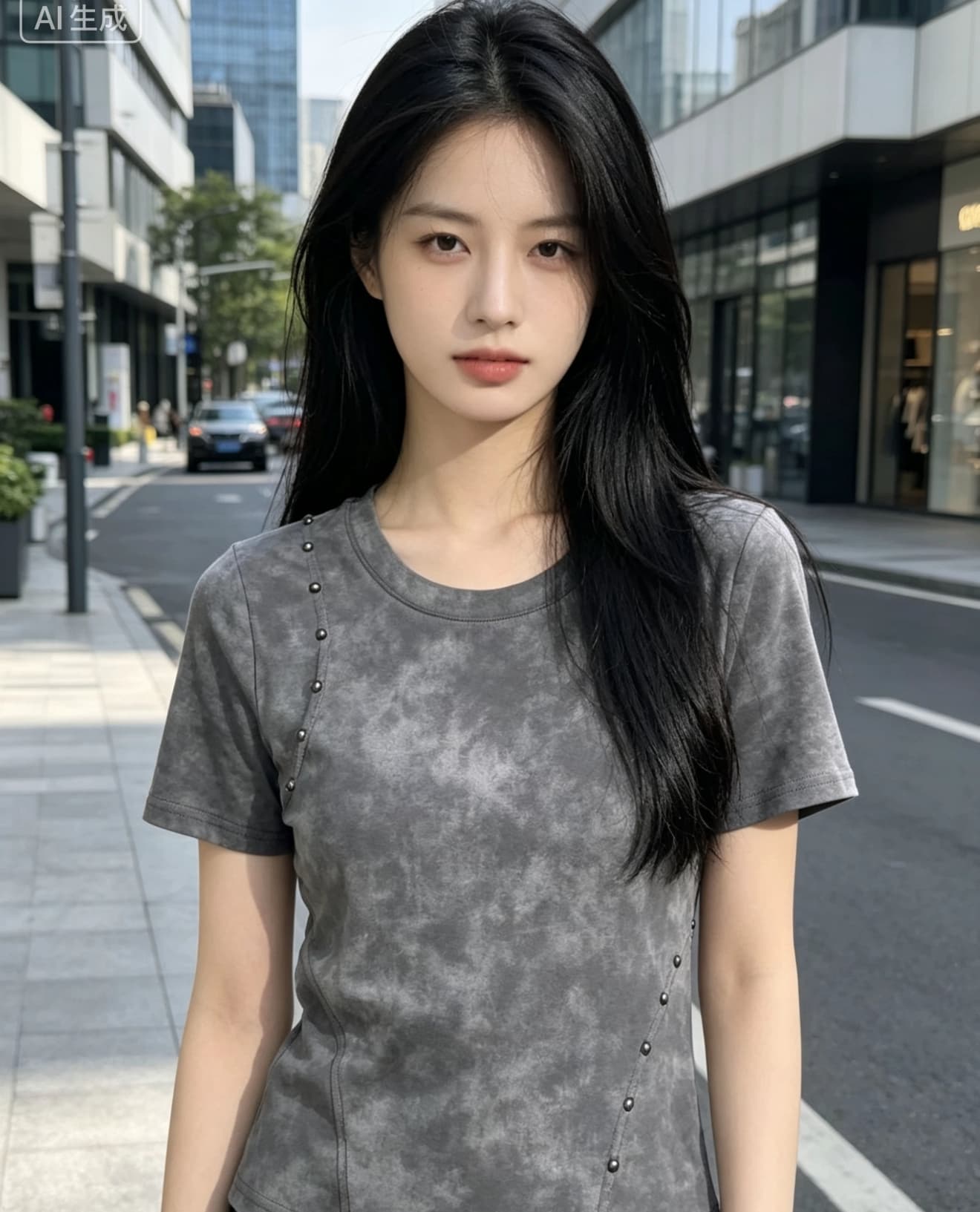 열세 개 긍정적 인 어깨 라운드 넥 주름 스트랩 반팔 티셔츠 여성 여름 2026 작은 대중 디자인 센스 몸매 가꾸기 슬림해 보이는 맨위 이미지 3