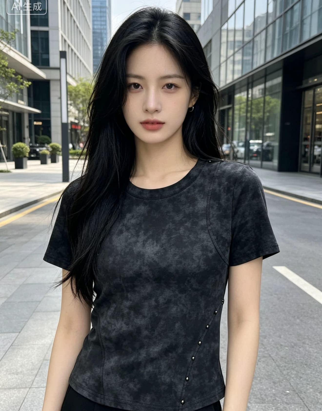 열세 개 긍정적 인 어깨 라운드 넥 주름 스트랩 반팔 티셔츠 여성 여름 2026 작은 대중 디자인 센스 몸매 가꾸기 슬림해 보이는 맨위 상세 이미지 2