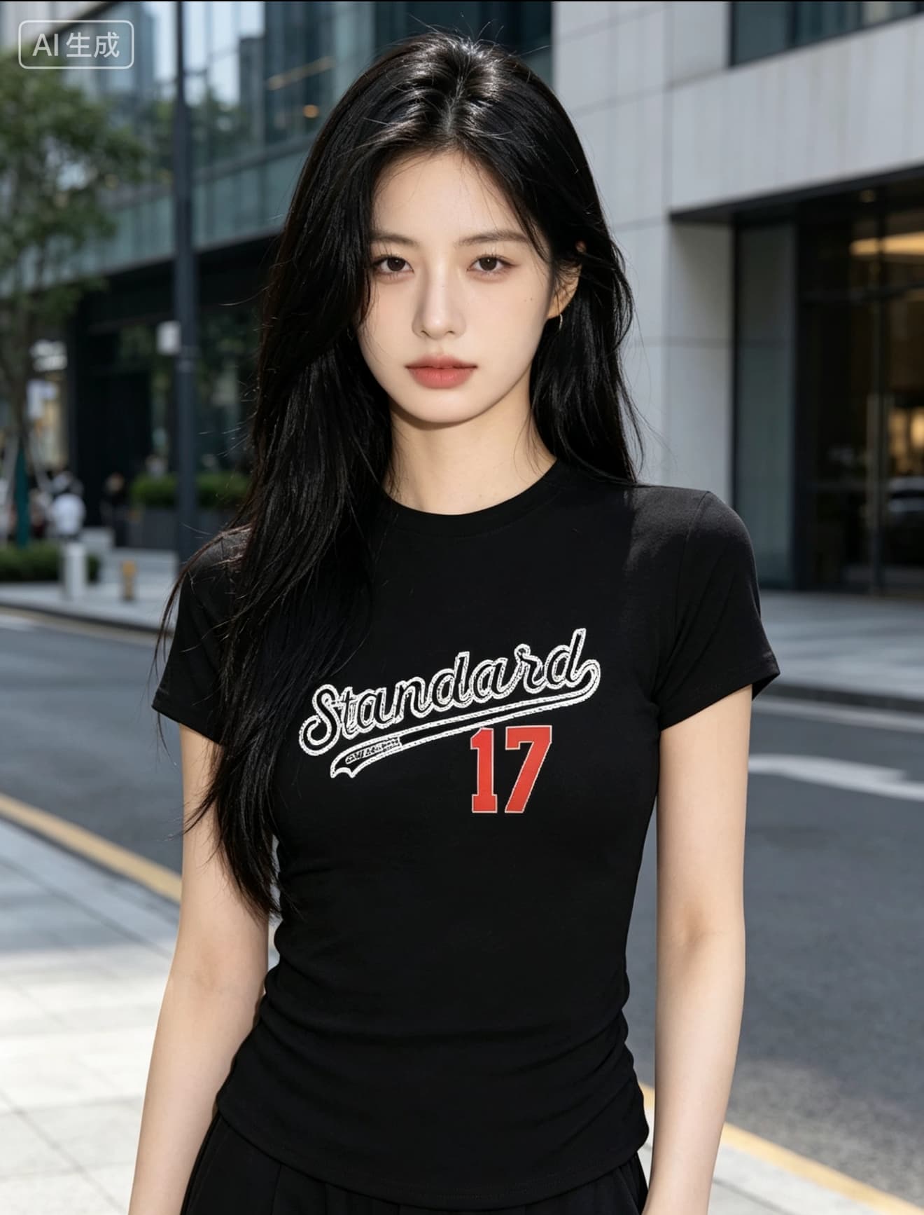 2026 여름 핫걸 알파벳 몸매 가꾸기 슬림해 보이는 쇼트 스타일 긍정적 인 어깨 의류 여성 아메리칸 허리 수축 타이트 반팔 티셔츠 상세 이미지 2
