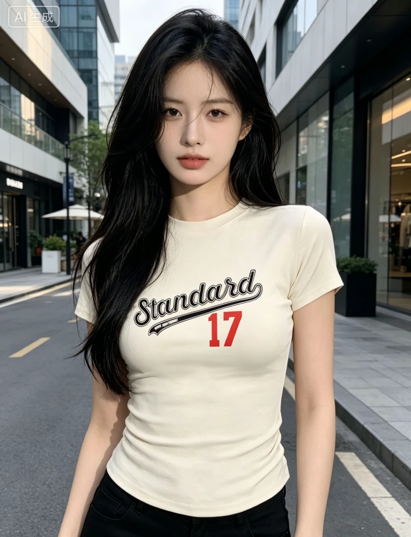 2026 여름 핫걸 알파벳 몸매 가꾸기 슬림해 보이는 쇼트 스타일 긍정적 인 어깨 의류 여성 아메리칸 허리 수축 타이트 반팔 티셔츠 상세 이미지 4