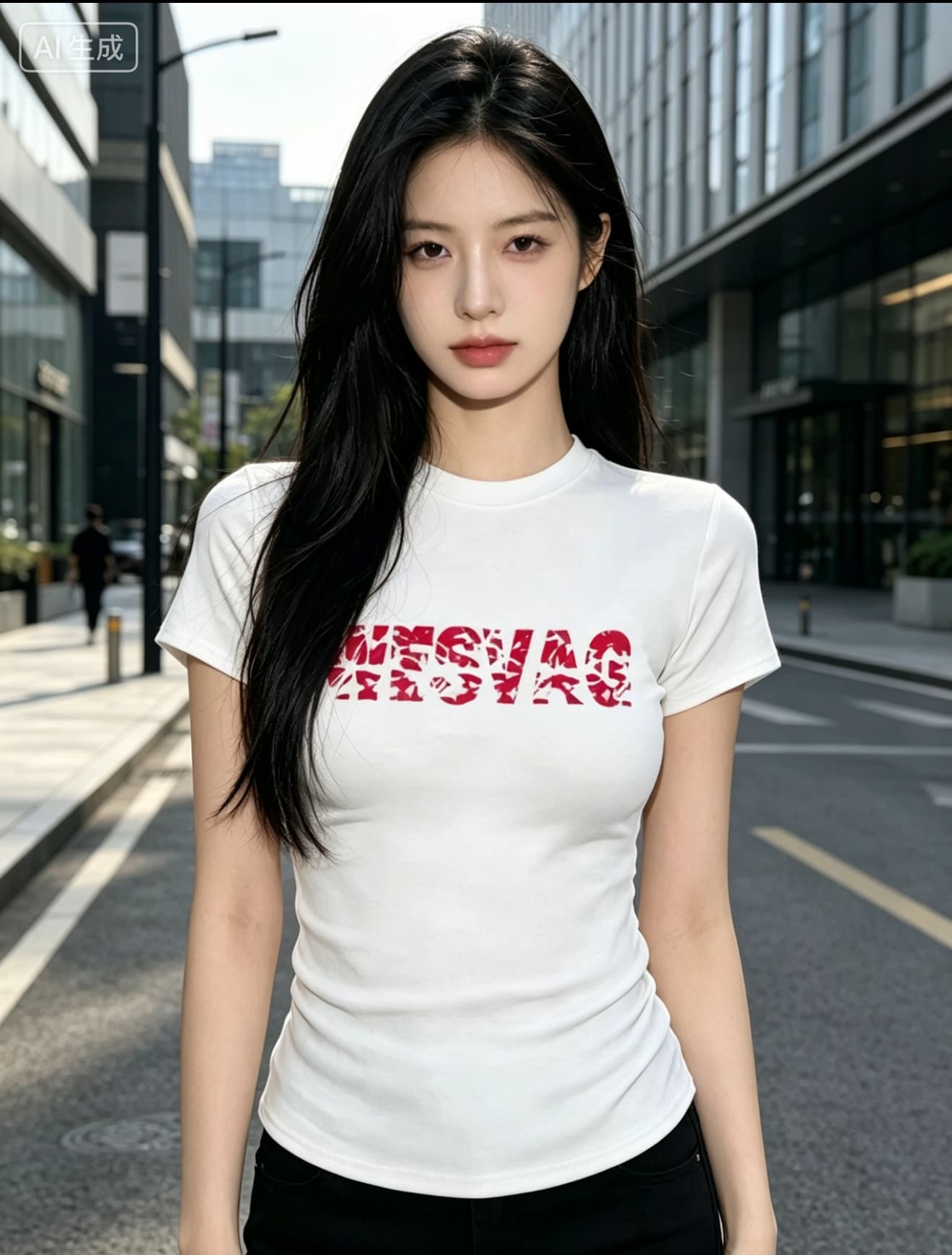 한국 스타일 알파벳 프린트 반팔 티셔츠 여성 여름 새로운 몸매 가꾸기 슬림해 보이는 작은 키 다용도 긍정적 인 어깨 쇼트 스타일 맨위 상세 이미지 3