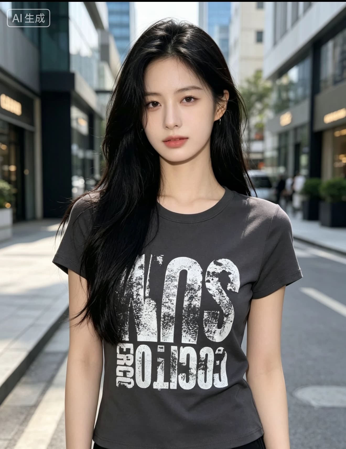 2026 여름 새로운 아메리칸 핫걸 알파벳 프린트 반팔 티셔츠 여성 몸매 가꾸기 슬림해 보이는 다용도 기본 셔츠 맨위 상세 이미지 2