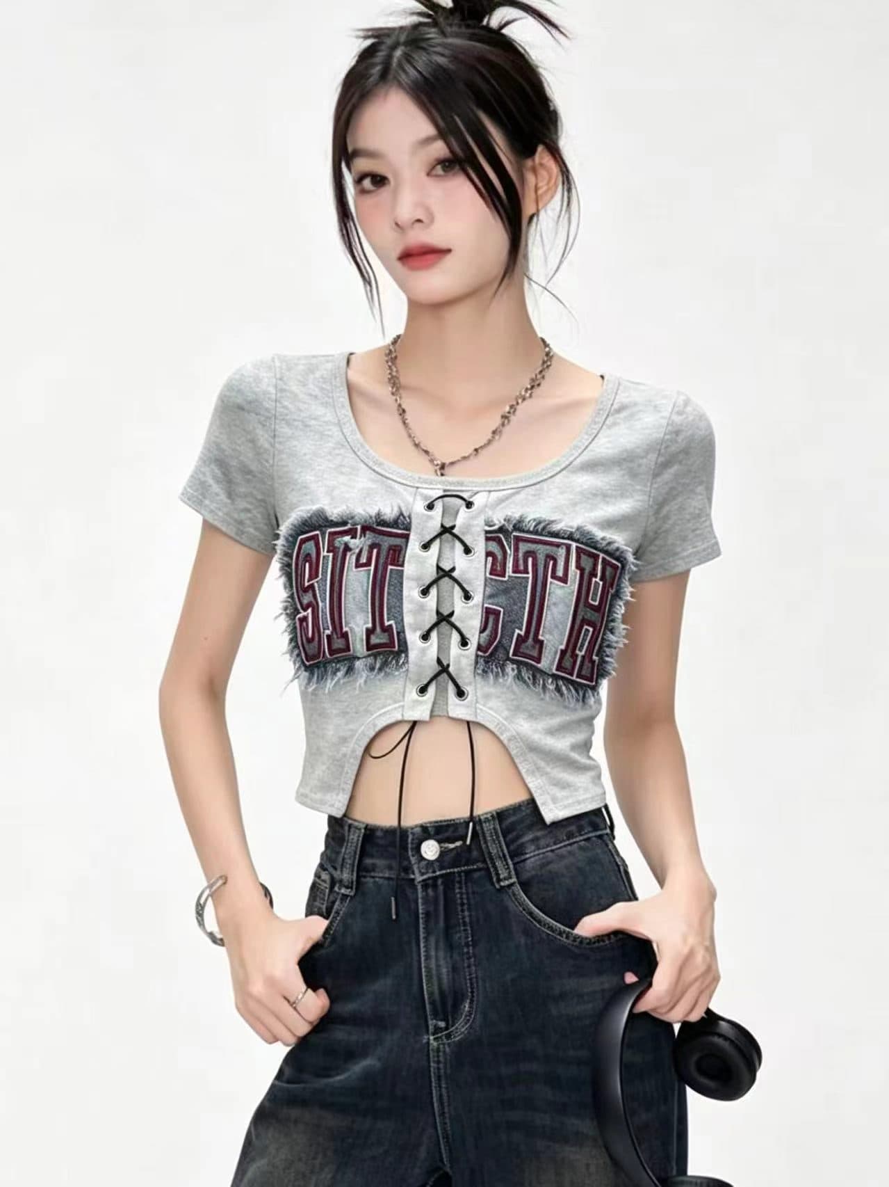순수한 욕망 핫걸 섹시함 달콤한 매운맛 배꼽 여름 새로운 반팔 맨위 여성 상세 이미지 6