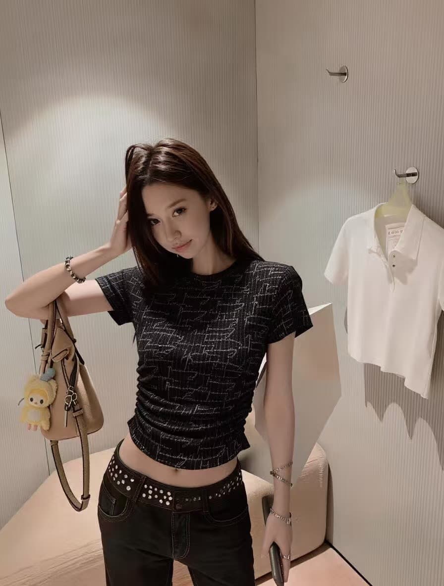알파벳 기본 셔츠 26 여름 새로운 외국 가스 연령 감소 라운드 넥 티셔츠 디스플레이 반팔 상세 이미지 4