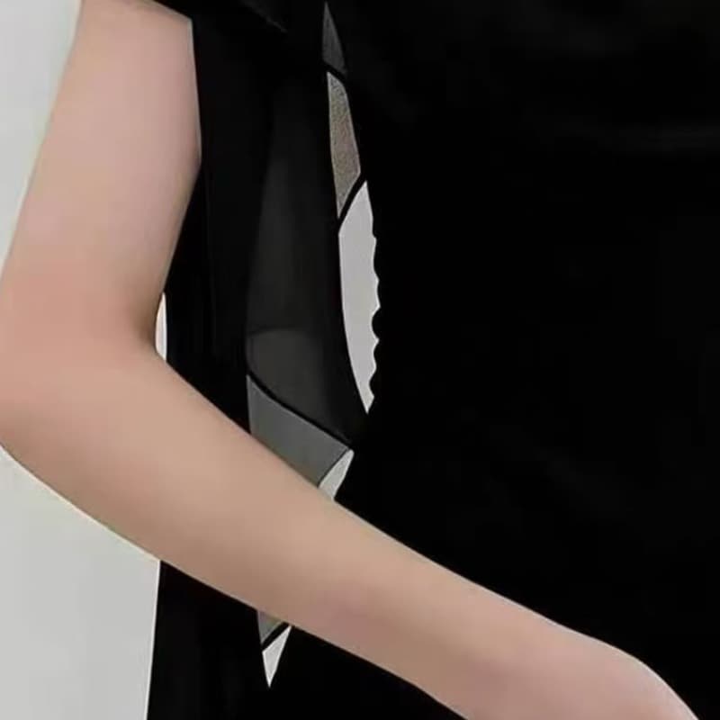 여름 프랑스식 레트로 흔들다 칼라 고유 한 Chic 아름다운 반팔 티셔츠 여성 고급 디자인 센스 슬림해 보이는 핫걸 맨위 이미지 5