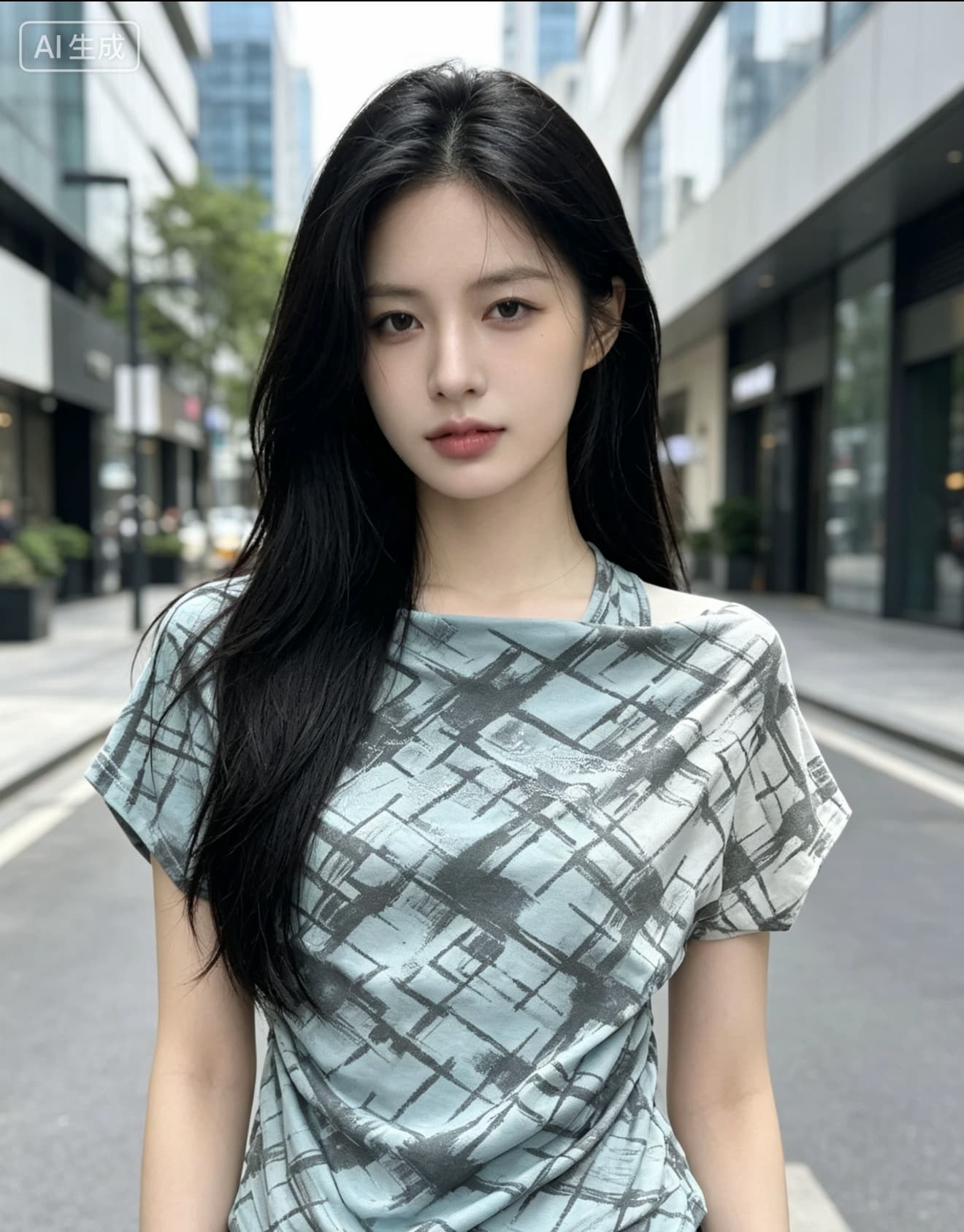 한 부서 레트로 배색 체크무늬 오프숄더 반팔 티셔츠 여성 여름 달콤한 매운맛 바람 핫걸 맨위 ins 상세 이미지 4