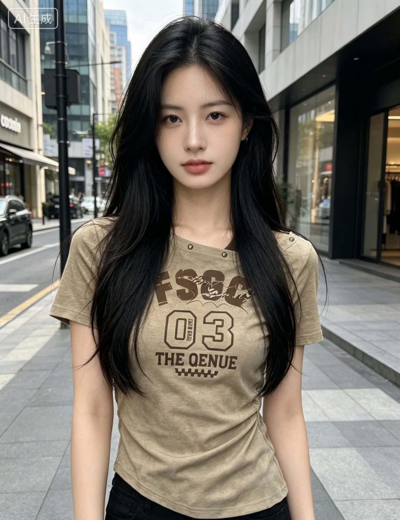 아메리칸 페이크 레이어드 비스듬한 어깨 오프숄더 반팔 티셔츠 여성 여름 디자인 센스 몸매 가꾸기 불규칙 핫걸 맨위 이미지 3