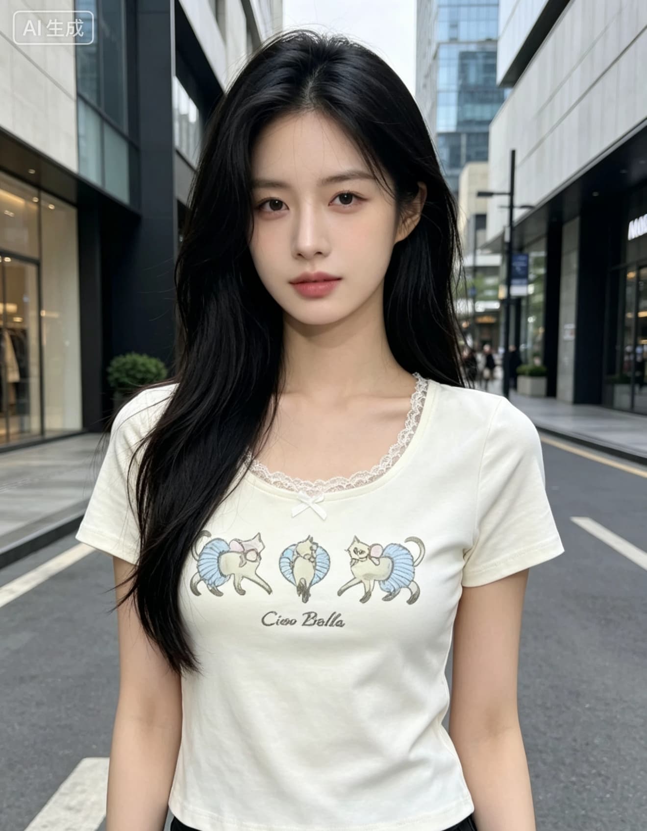여름 새로운 밝은 회색 색상 레이스 조각 반팔 티셔츠 프로 피부 통기성 소녀 달콤함 이미지 3