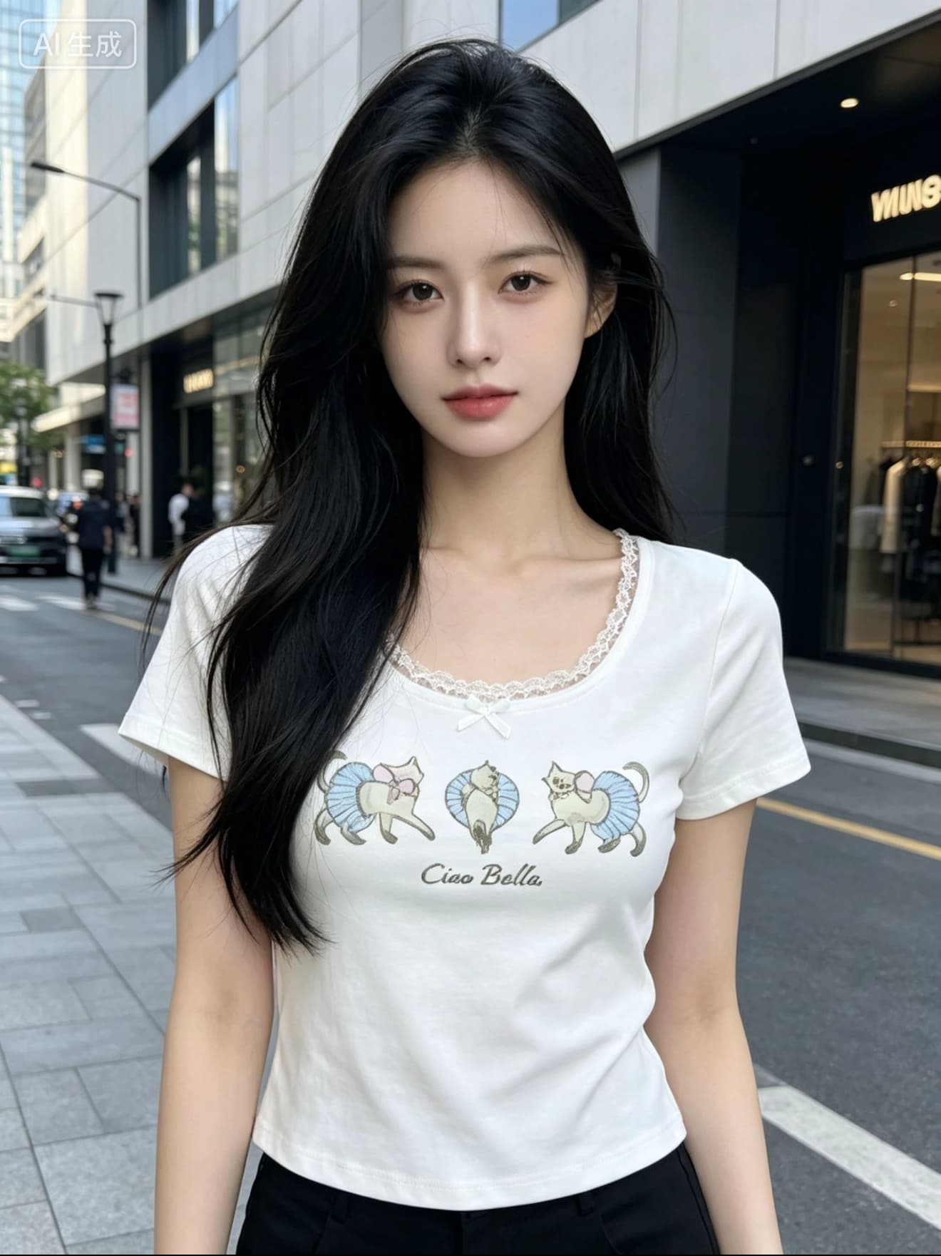 여름 새로운 밝은 회색 색상 레이스 조각 반팔 티셔츠 프로 피부 통기성 소녀 달콤함 상세 이미지 5