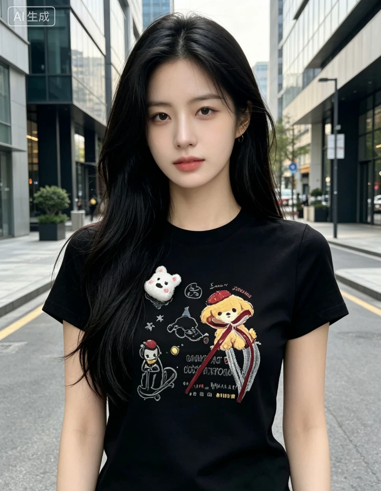 긍정적 인 어깨 반팔 티셔츠 여성 2026 여름 새로운 디자인 센스 작은 대중 쇼트 스타일 몸매 가꾸기 슬림해 보이는 맨위 이미지 3