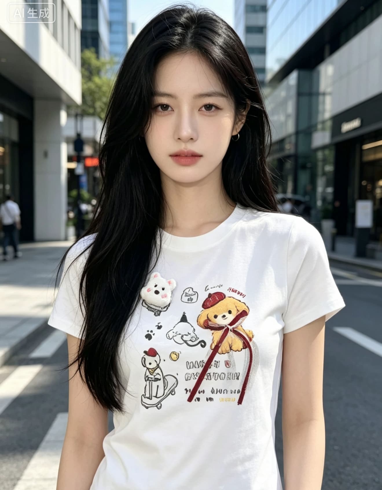 긍정적 인 어깨 반팔 티셔츠 여성 2026 여름 새로운 디자인 센스 작은 대중 쇼트 스타일 몸매 가꾸기 슬림해 보이는 맨위 상세 이미지 2