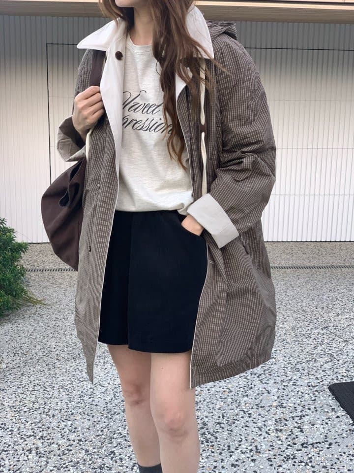 있음 선적 한국 chic 가을 새로운 작은 대중 디자인 센스 양성 및 음성 둘 착용 후드 바람막이 여성 코트 이미지 3