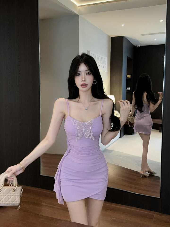 실사 2026 새로운 섹시함 망사 패치워크 슬립 술 쇼트 스타일 드레스 복장 상세 이미지 1
