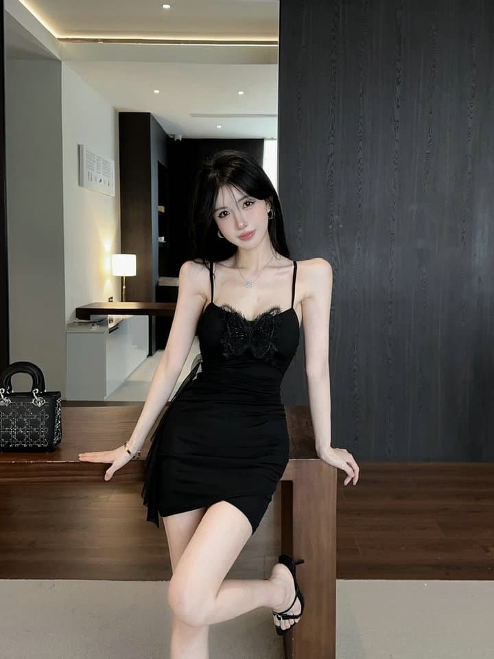 실사 2026 새로운 섹시함 망사 패치워크 슬립 술 쇼트 스타일 드레스 복장 상세 이미지 15