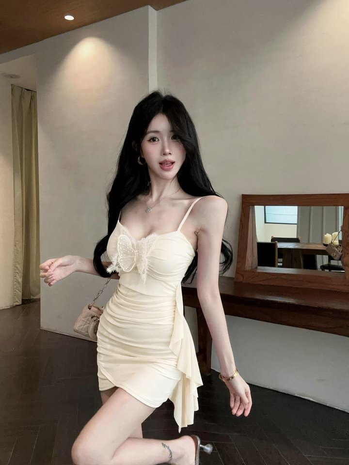 실사 2026 새로운 섹시함 망사 패치워크 슬립 술 쇼트 스타일 드레스 복장 상세 이미지 24