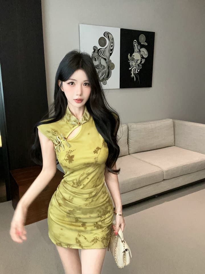 실사 2026 새로운 몸매 가꾸기 섹시함 레이스 타이트 스커트 쇼트 스타일 치파오 드레스 상세 이미지 7