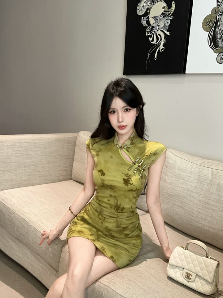 실사 2026 새로운 몸매 가꾸기 섹시함 레이스 타이트 스커트 쇼트 스타일 치파오 드레스 상세 이미지 8