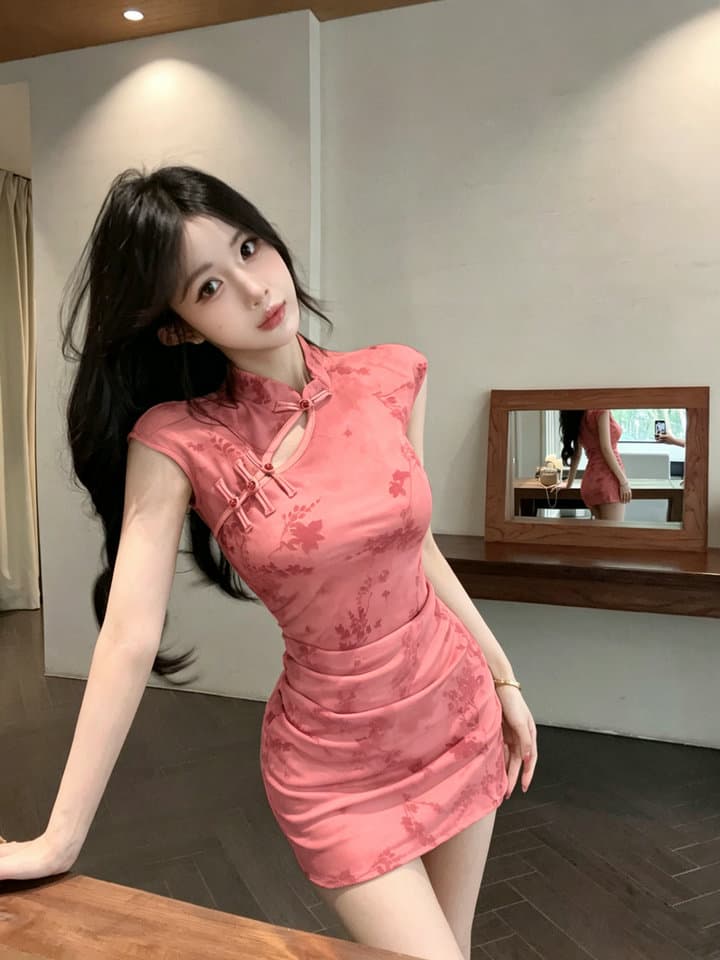 실사 2026 새로운 몸매 가꾸기 섹시함 레이스 타이트 스커트 쇼트 스타일 치파오 드레스 상세 이미지 17