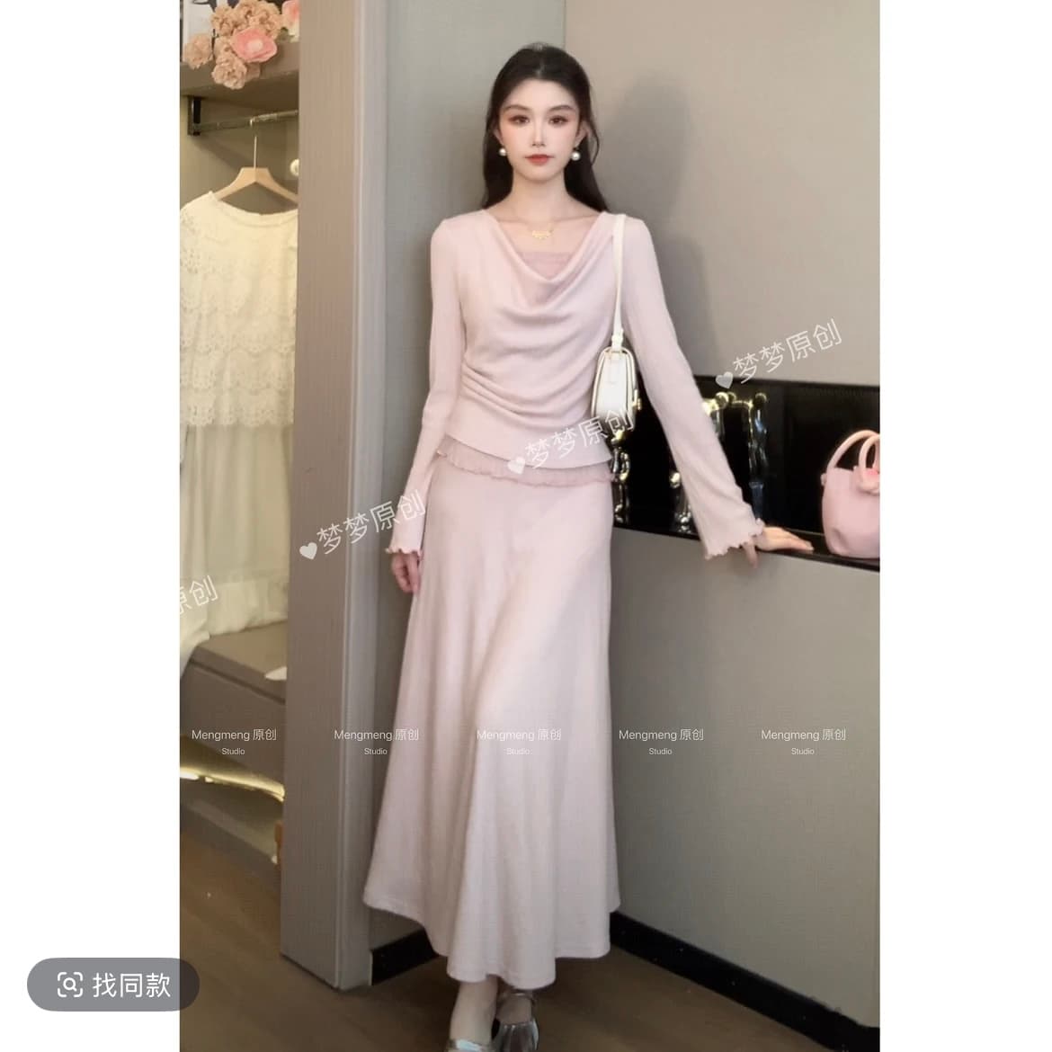 꿈을 꾸는 꿈 gertc 부드러운 공단 제직 꿈 가을 긴팔 부드러운 몸매 가꾸기 품격 세트 패션 gc253z1035 상세 이미지 5