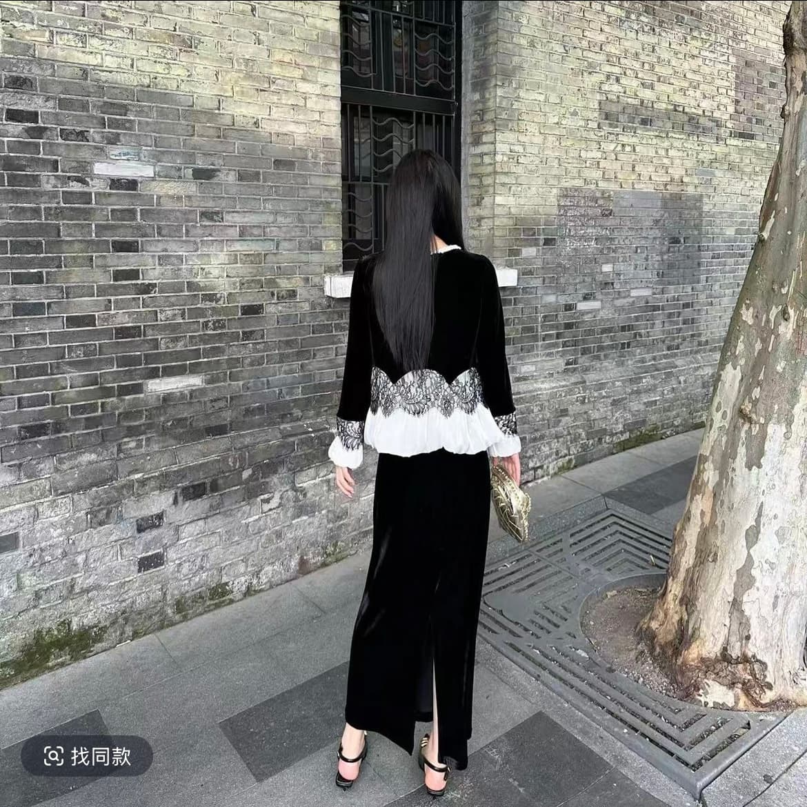 고양이 일곱 일곱 2025 이른 가을 새로운 외국 가스 패션 다용도 패치워크 레이스 반신 치마 세트 q53tzw5066 이미지 6