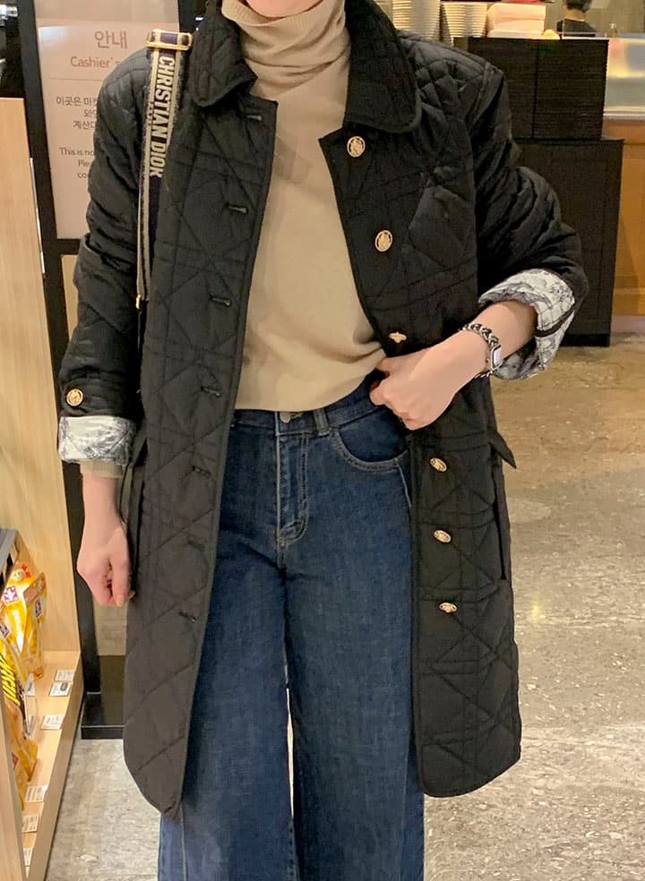 면 옷 여성 코트 한 부서 chic 가을 겨울철 새로운 프랑스식 품격 우아함 디자인 센스 폴로 칼라 중간 길이 코트 이미지 3