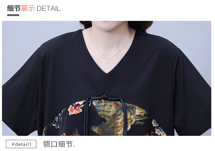 실사 여름 빅 사이즈 드레스 2026 새로운 패션 루즈핏 표지 고기 프린트 패치워크 중간 길이 치마 아이들 트렌디 상세 이미지 18