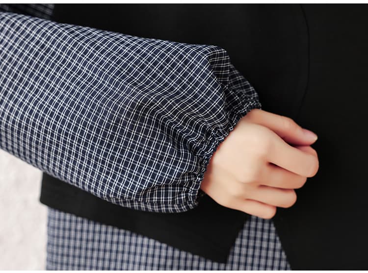 빅 사이즈 가을 의상 새로운 불규칙 베스트 패치워크 페이크 레이어드 티셔츠 후드티 여성 루즈핏 라운드 넥 풀오버 맨위 상세 이미지 26